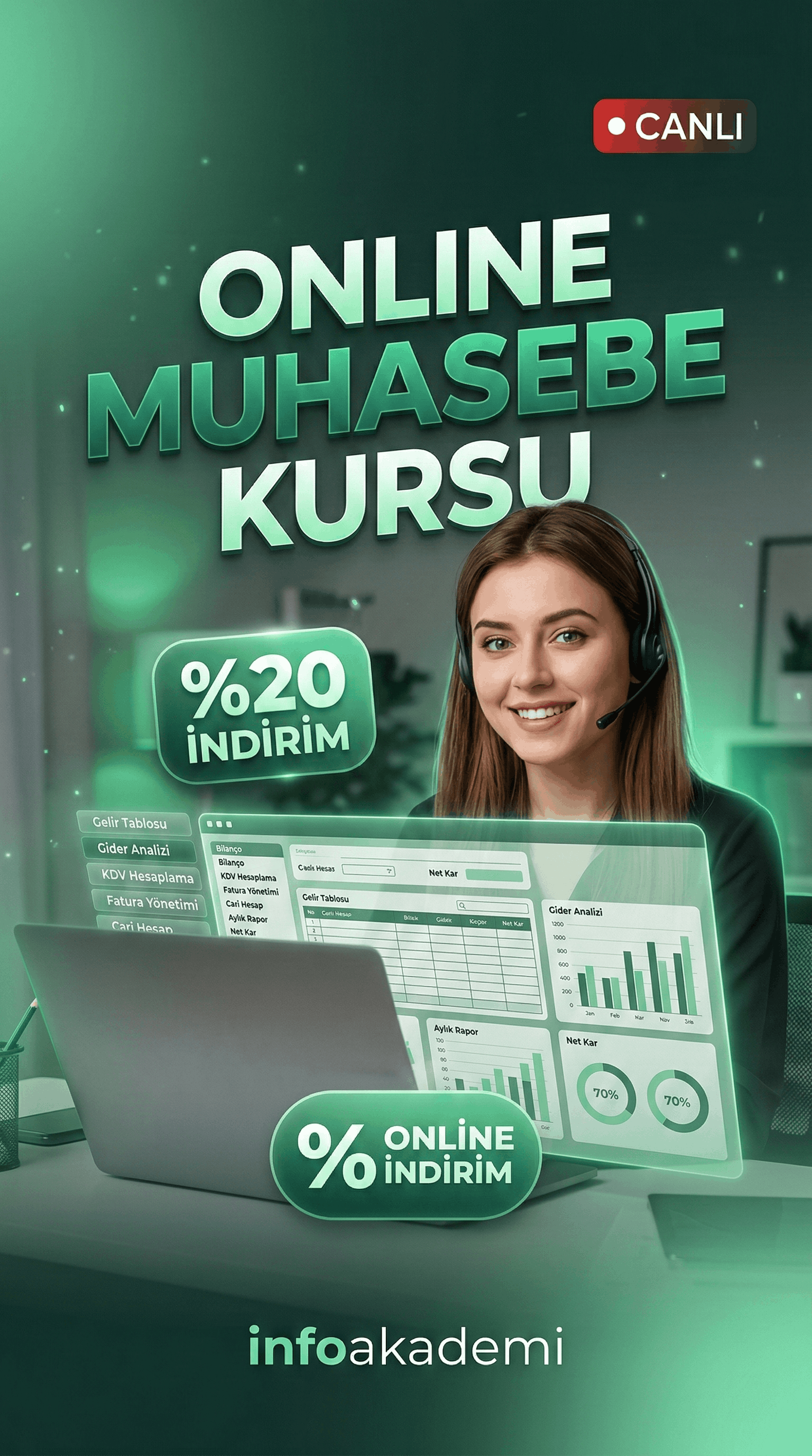 Online muhasebe kursu reklamı